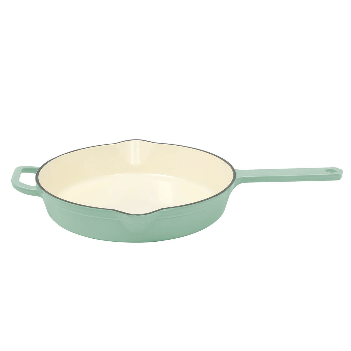 The Pioneer Woman 12 in Enameled Cast Iron Skillet, Green, Oven Safe