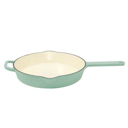 The Pioneer Woman 12 in Enameled Cast Iron Skillet, Green, Oven Safe
