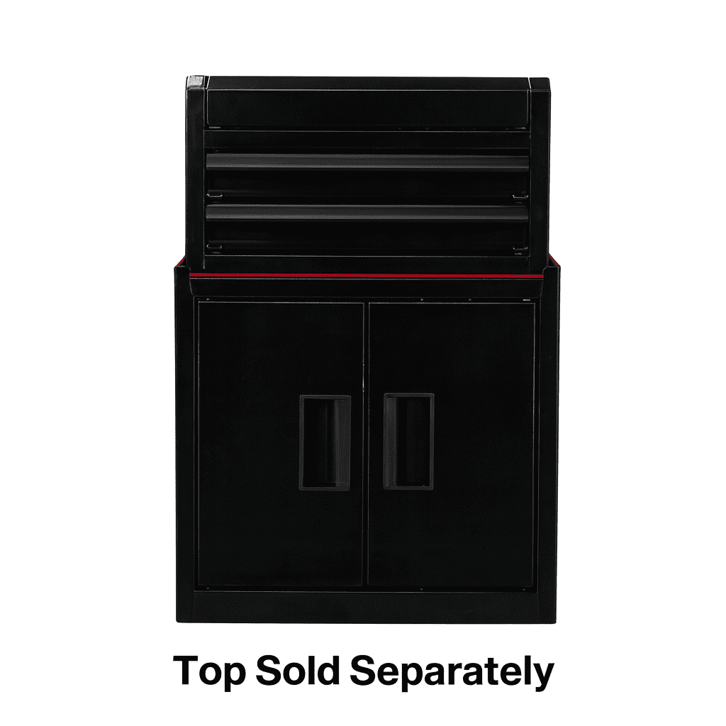 Hyper Tough Mini Tool Cabinet, 11.6 in, Steel, Black, Double Doors, Non-Slip Top Mat