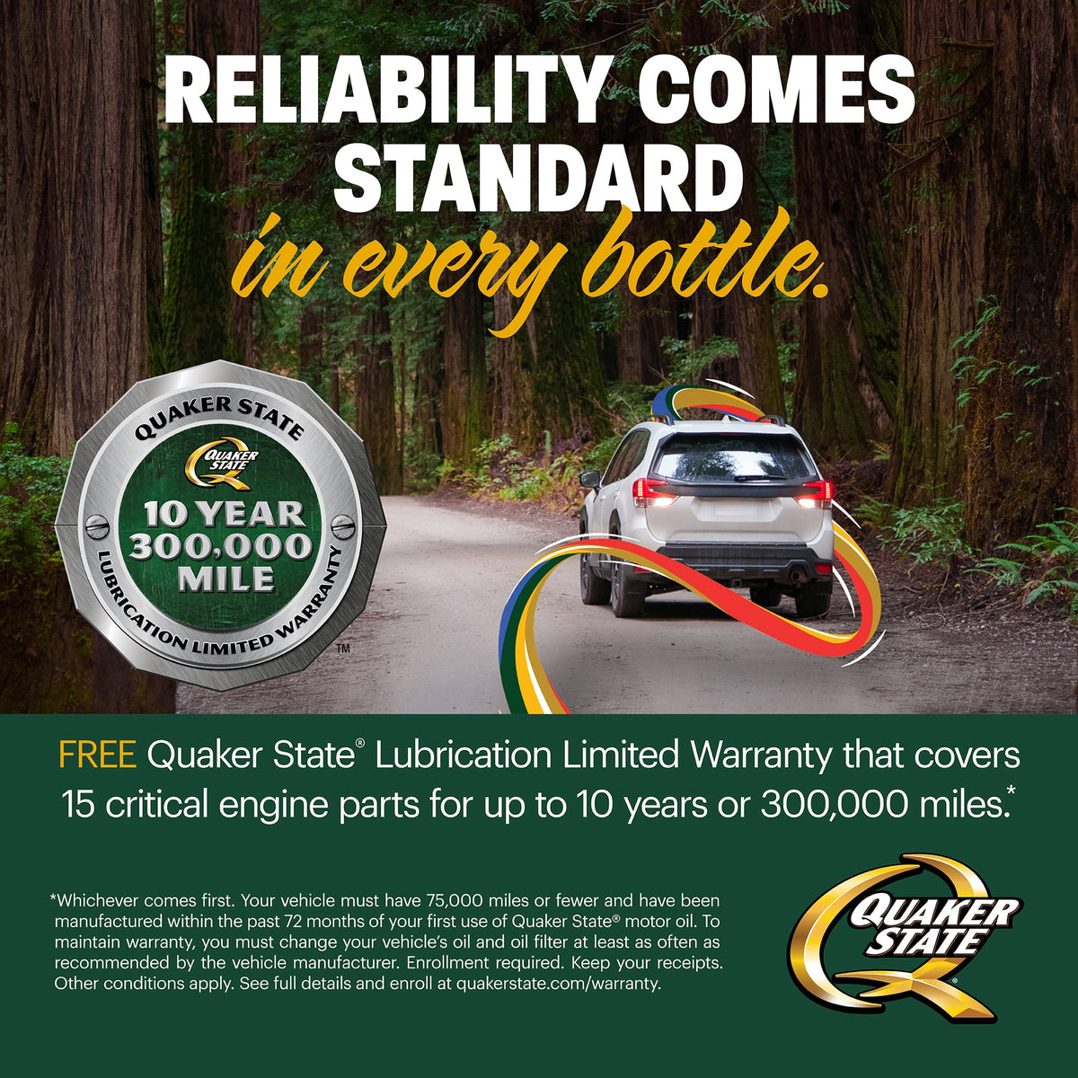 (2 pack) Quaker State Full Synthetic High Mileage 10W-30 Motor Oil, 5 Quart