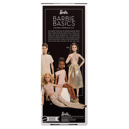 Barbie Basics Collectible Doll, Model 07 with Blonde Hair in White Pants with Golden Print