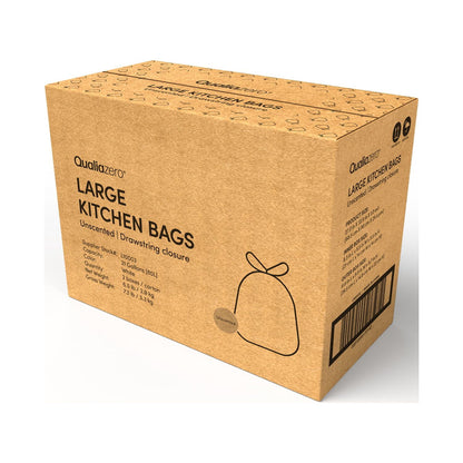 Qualiazero Unscented 21 Gallon Drawstring Trash Bags, 90 Count