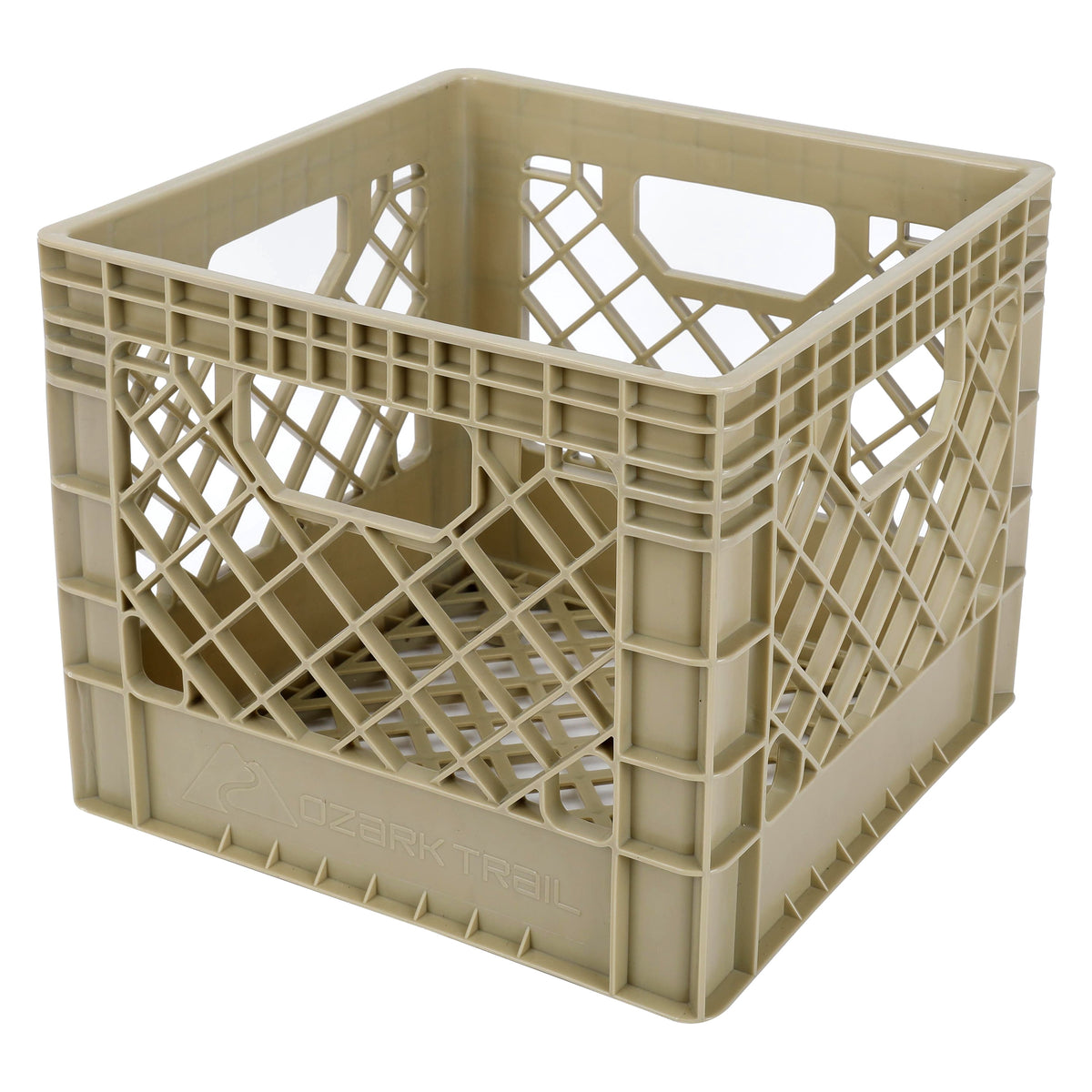 (2 pack) Ozark Trail Kayak Gear Storage Crate, Durable Plastic, 13 in x 13 in x 11 in, Tan