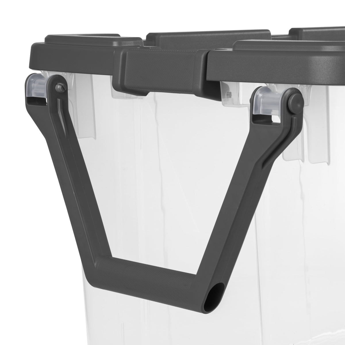 Sterilite Extra-Large Rugged Wheeled Storage Bin, 160 Quart Durable Clear Storage Container with Latching Lid and Pull Handle, Dark Gray, 2 Pack