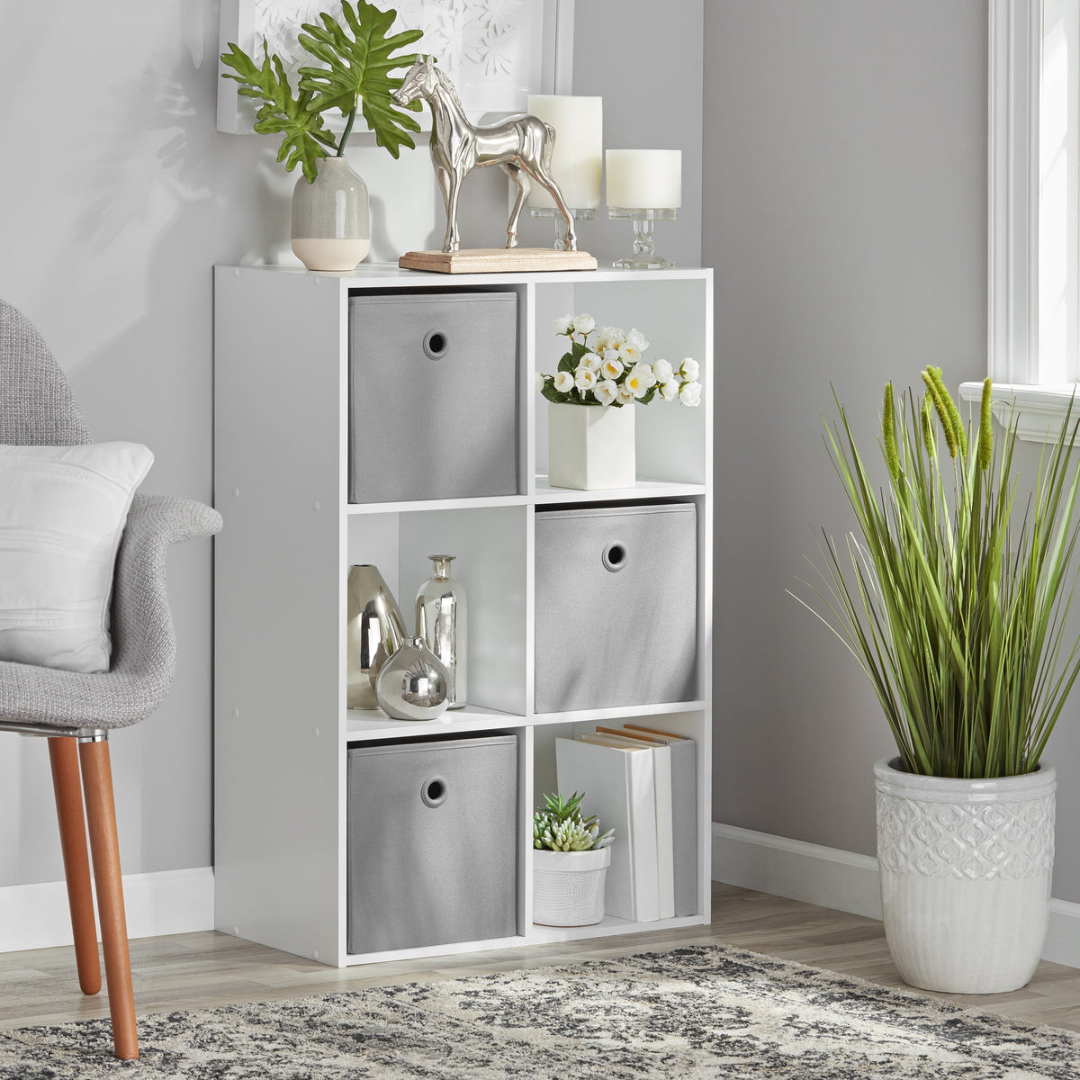 Mainstays 6 Cube Storage Organizer, White