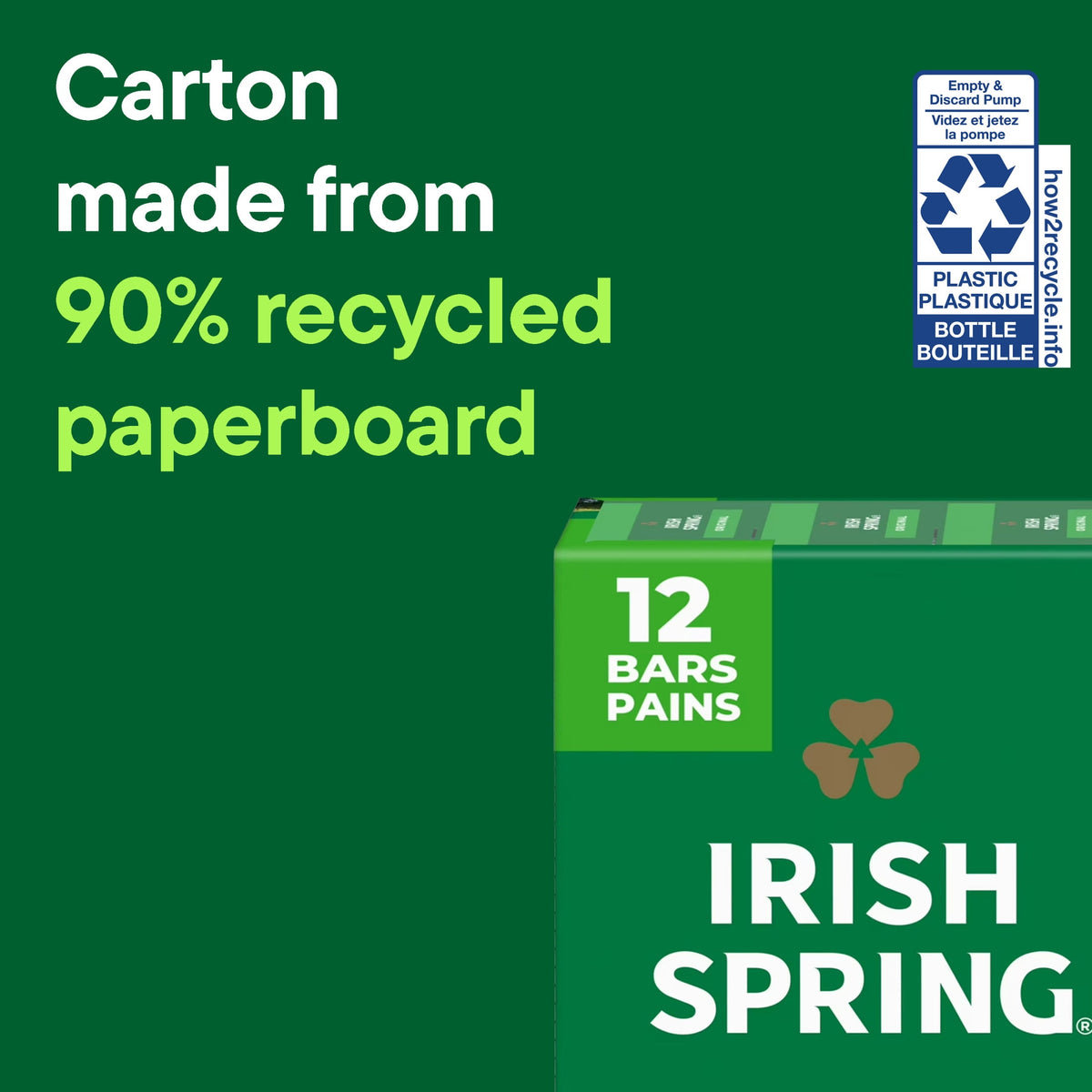 (4 pack) Irish Spring Bar Soap for Men, 12 HR Fresh Deodorant Soap, Original Scent, 3.7 oz Soap Bar (12 Pack)