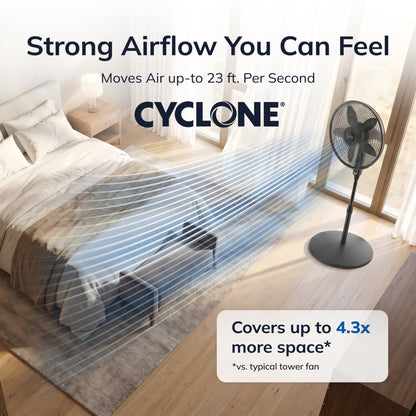 Lasko Cyclone Max 18" 4-Speed Oscillating, Remote, Adjustable Height Pedestal Fan S18605