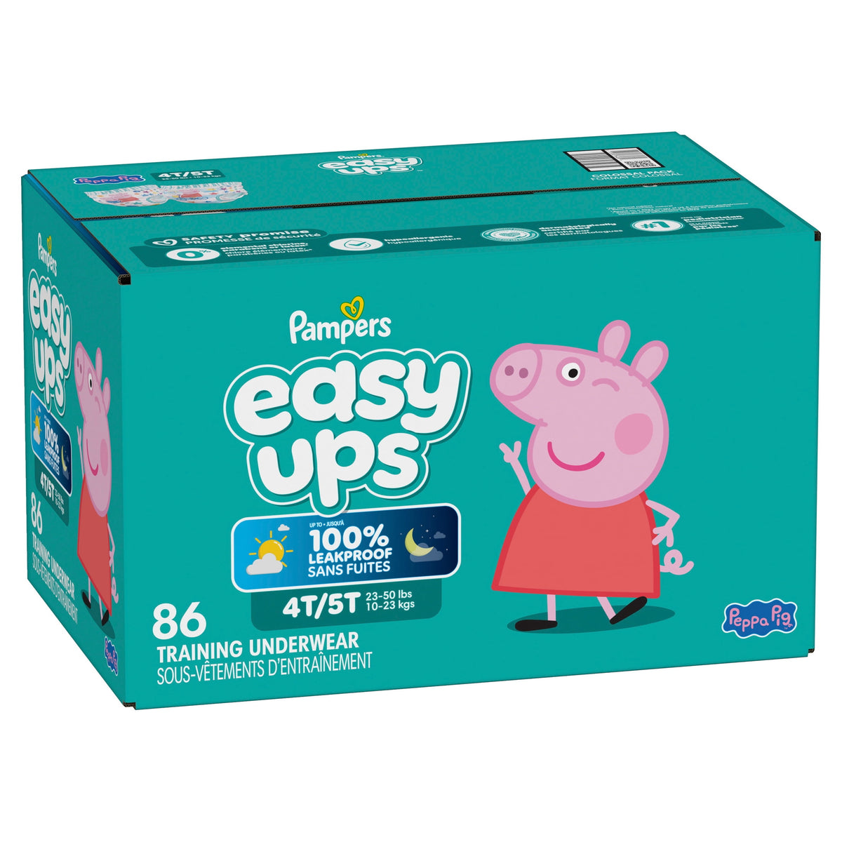 Pampers Easy Ups Peppa Potty Training Pants Girls Size 6 4T-5T, 86 Count (Select for More Options)