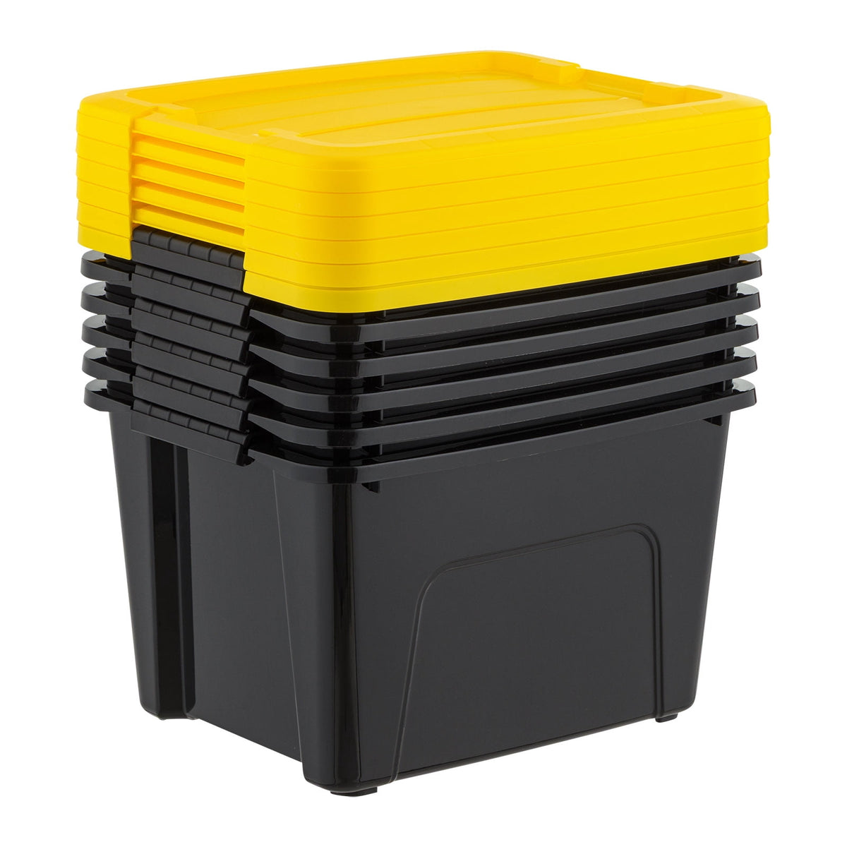 IRIS 20 Qt. Plastic Storage Bins with Lids, Stackable Storage Containers, Totes, 6 Pack