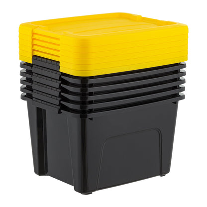 IRIS 20 Qt. Plastic Storage Bins with Lids, Stackable Storage Containers, Totes, 6 Pack