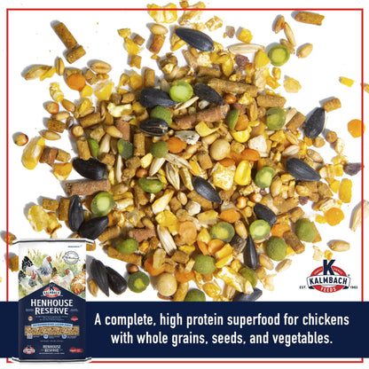 (2 pack) Kalmbach Feeds 18% Henhouse Reserve Extraordinary Whole Grain Layer Feed for Chickens 30 lb bag