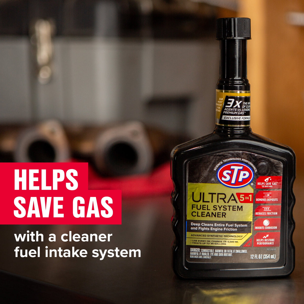 (3 pack) STP Ultra 5-in-1 Fuel System Cleaner Gas Additive, 12 fl oz