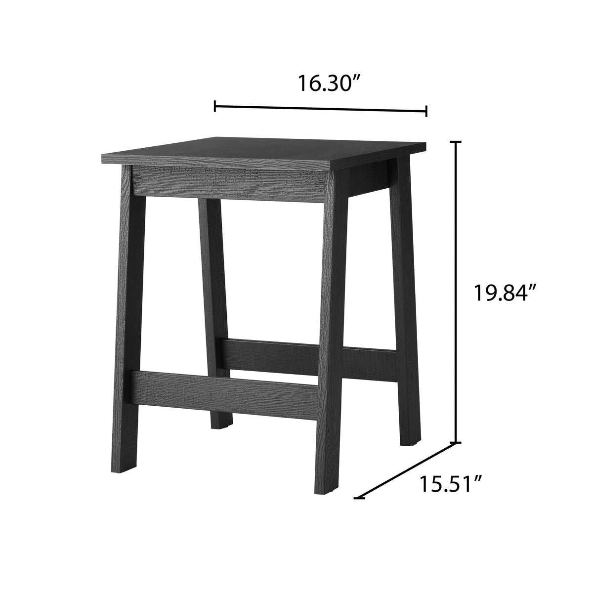 (2 pack) Mainstays Small Square Side Table, Black Finish