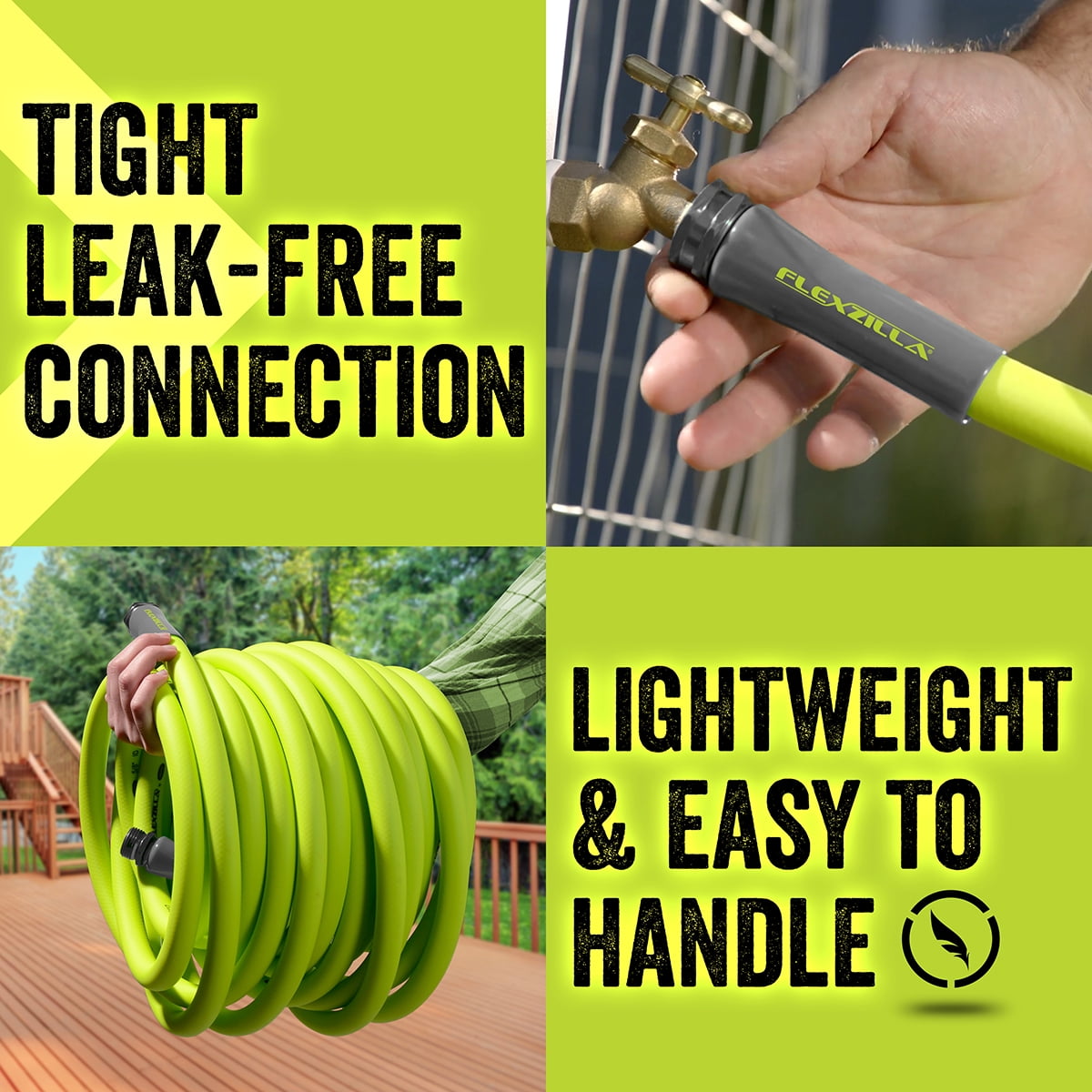 Flexzilla® Premium Grade Garden Hose, 5/8 in. x 50ft., Hybrid Polymer, ZillaGreen™