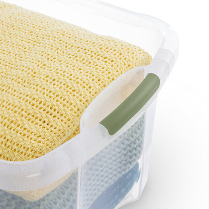 Sterilite Extra Large EZ Carry Storage Bin, 120 Quart Clear Plastic Storage Container with Full-Grip Handles, Green, 4 Pack