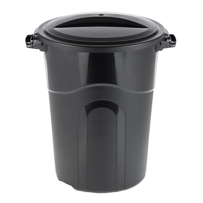 (2 pack) Hyper Tough 32 Gallon Injection Molded Plastic Trash Can with Click Lock Lid