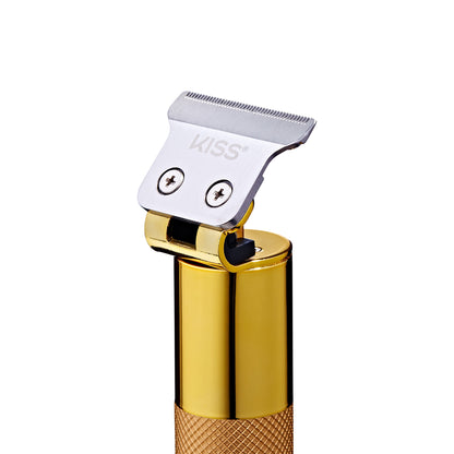Kiss Precision Blade Cordless Hair Trimmer, Stainless Steel T-Blade, High-Speed Motor, Gold, 8 Pieces
