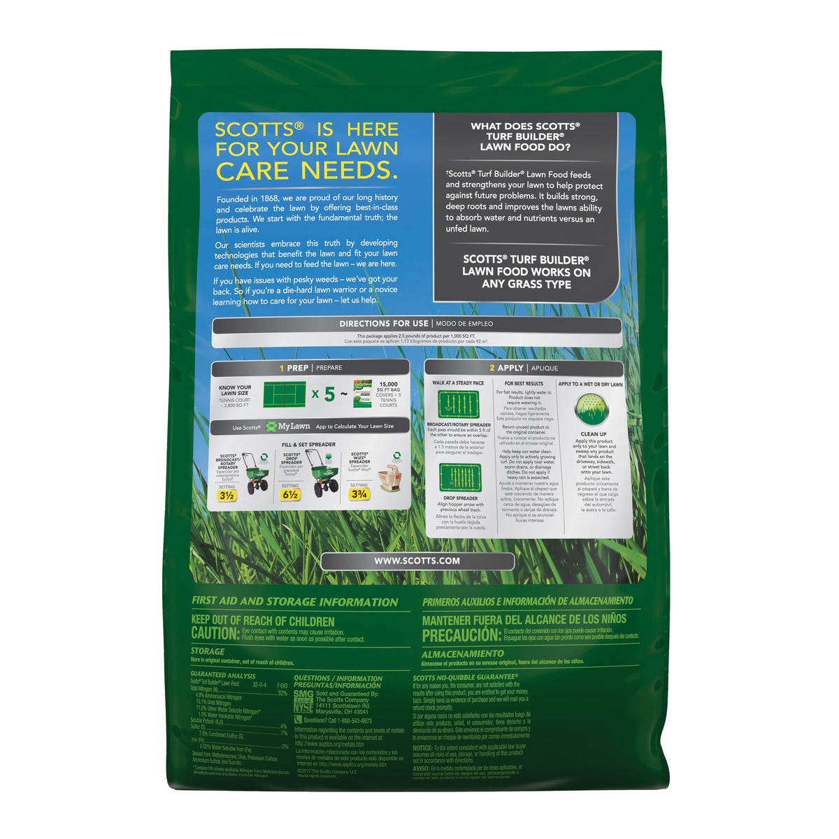 Scotts Turf Builder Lawn Fertilizer, 15,000 sq. ft., 37.50 lbs.