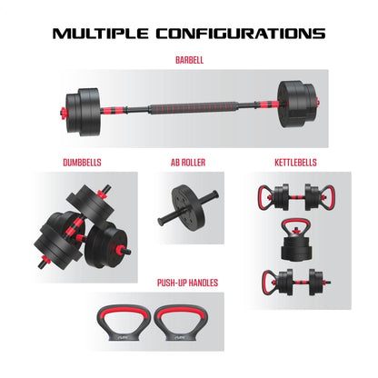 FitRx Smartbell Gym 5-in-1 Adjustable Dumbbell Set & Weight Set for Home Workouts, 45 lbs