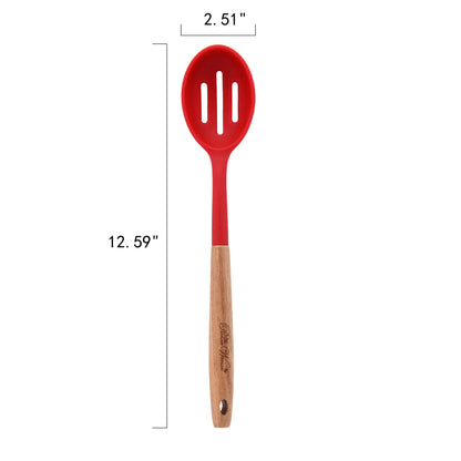 The Pioneer Woman 10-Piece Silicone Kitchen Utensil Set with Acacia Wood Handles, Red