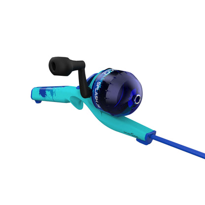 (3 pack) Zebco Kids Splash Floating Spincast Reel and Fishing Rod Combo, 29-Inch 1-Piece Fishing Pole, Size 20 Reel, Right-Hand Retrieve, Blue