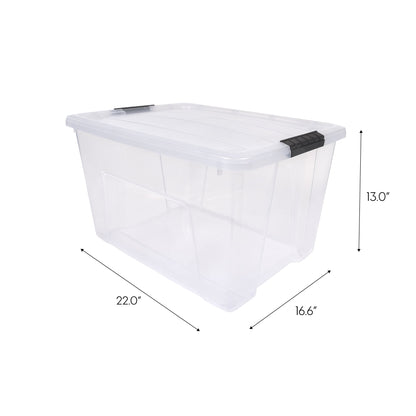 IRIS 60 Qt. Plastic Storage Bins with Lids, Stackable Storage Containers, Totes, 4 Pack