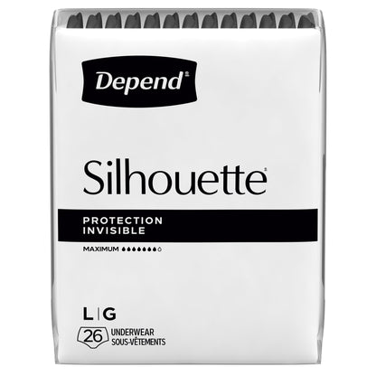 Depend Silhouette Women’s Incontinence & Postpartum Bladder Leak Underwear, L, 52 Count