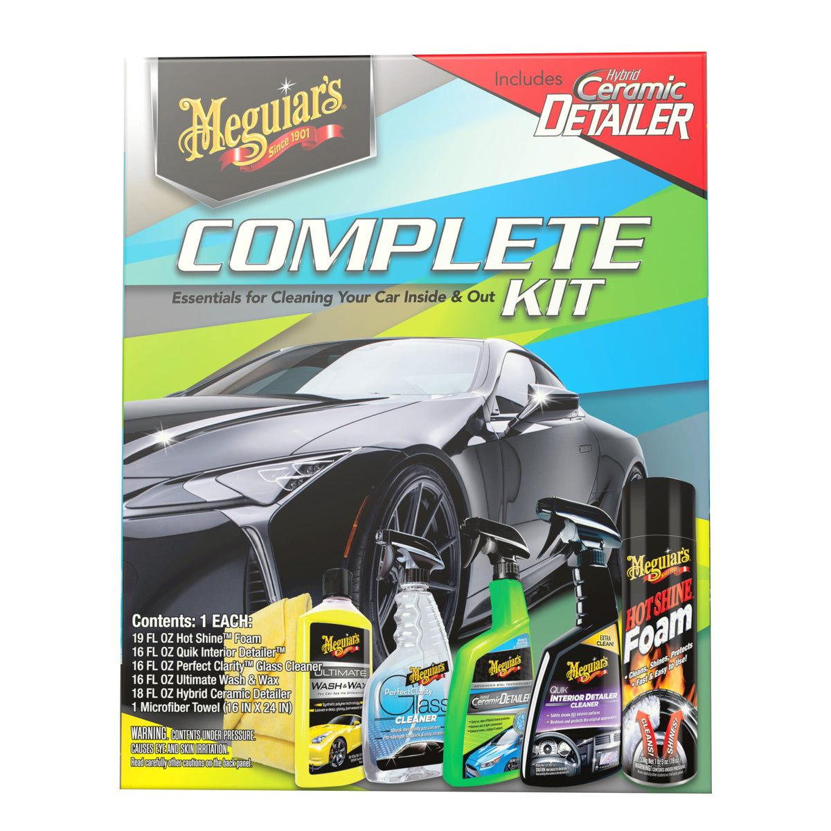 Meguiar's Complete Car Care Kit, Car Detailing Gift Set for Car Lovers, Men, Dads and Husbands