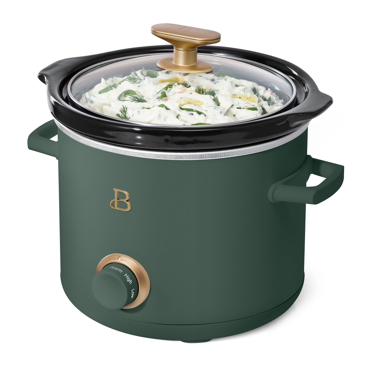 Beautiful 2-Pack 2qt Slow Cooker, Thyme Green, White Icing by Drew Barrymore