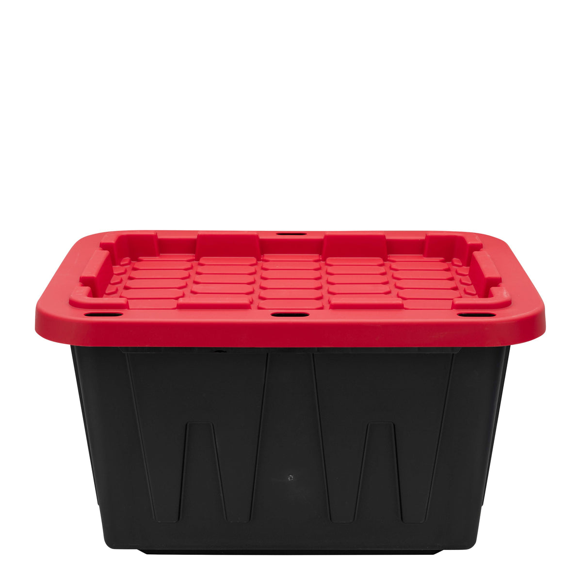 Hyper Tough 12 gal Snap Lid Storage Bin, Black and Red, Pack of 4
