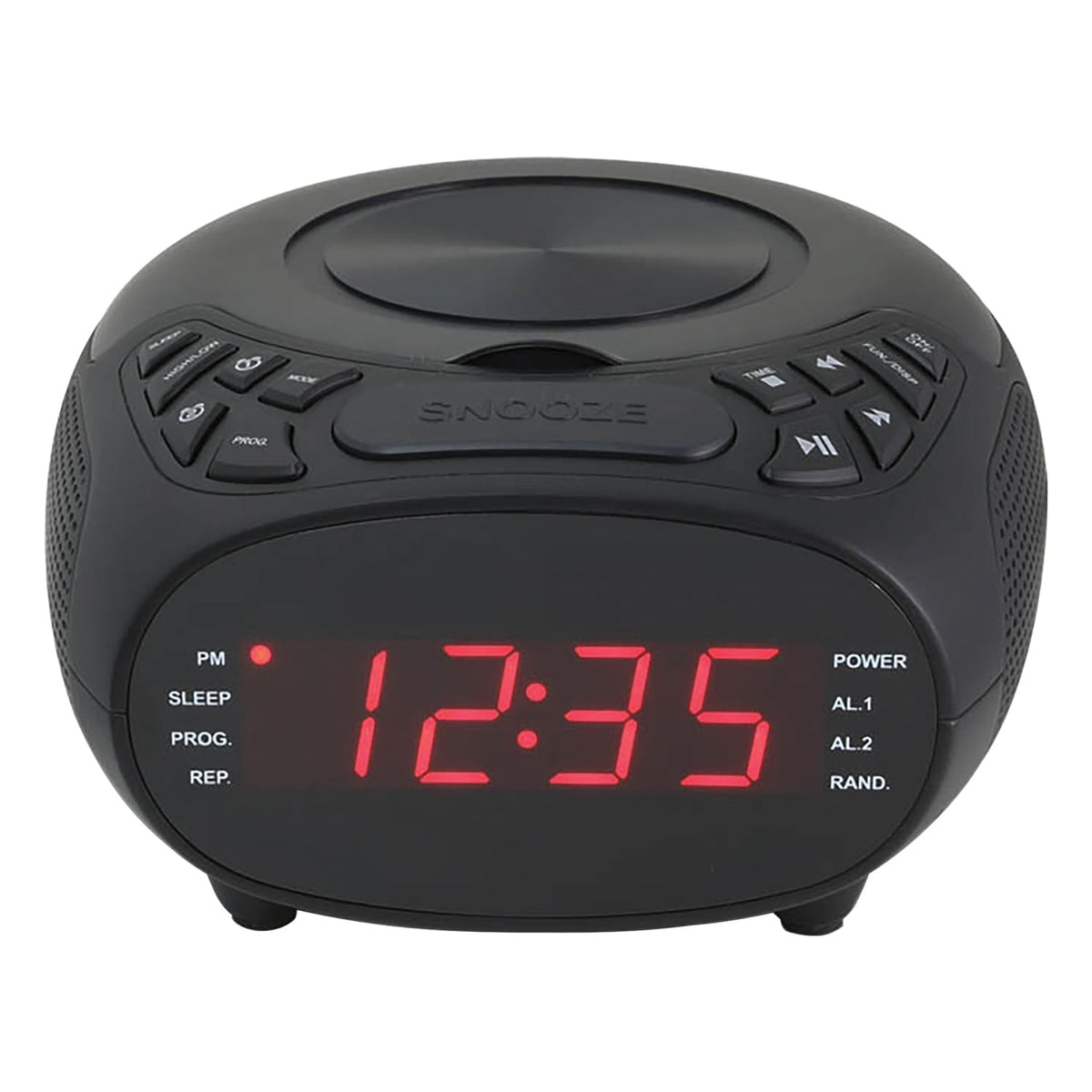 GPX Dual-Alarm CD/FM Clock Radio with 0.9-In. LED Display, Black, CC318B
