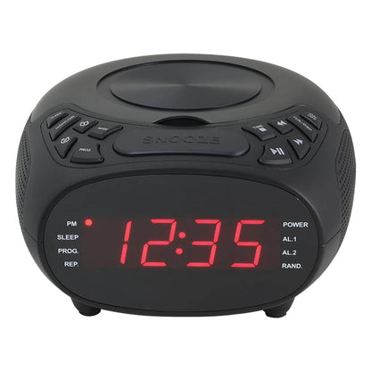 GPX Dual-Alarm CD/FM Clock Radio with 0.9-In. LED Display, Black, CC318B