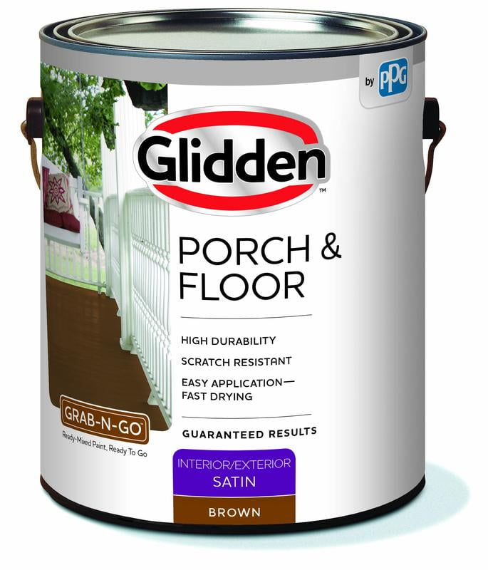 Glidden Porch & Floor 1 gal. Brown Satin Interior/Exterior Paint with Primer