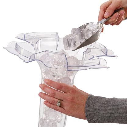Buddeez 3.5 Gallon Break-Resistant Tritan Beverage Dispenser with Removable Ice-Cone and Party Top Lid that Holds Cups, Sweeteners, Garnishes and More