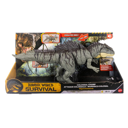 Jurassic World Colossal Chomp Giganotosaurus Figure with Big Bite, Multi Direction Attack