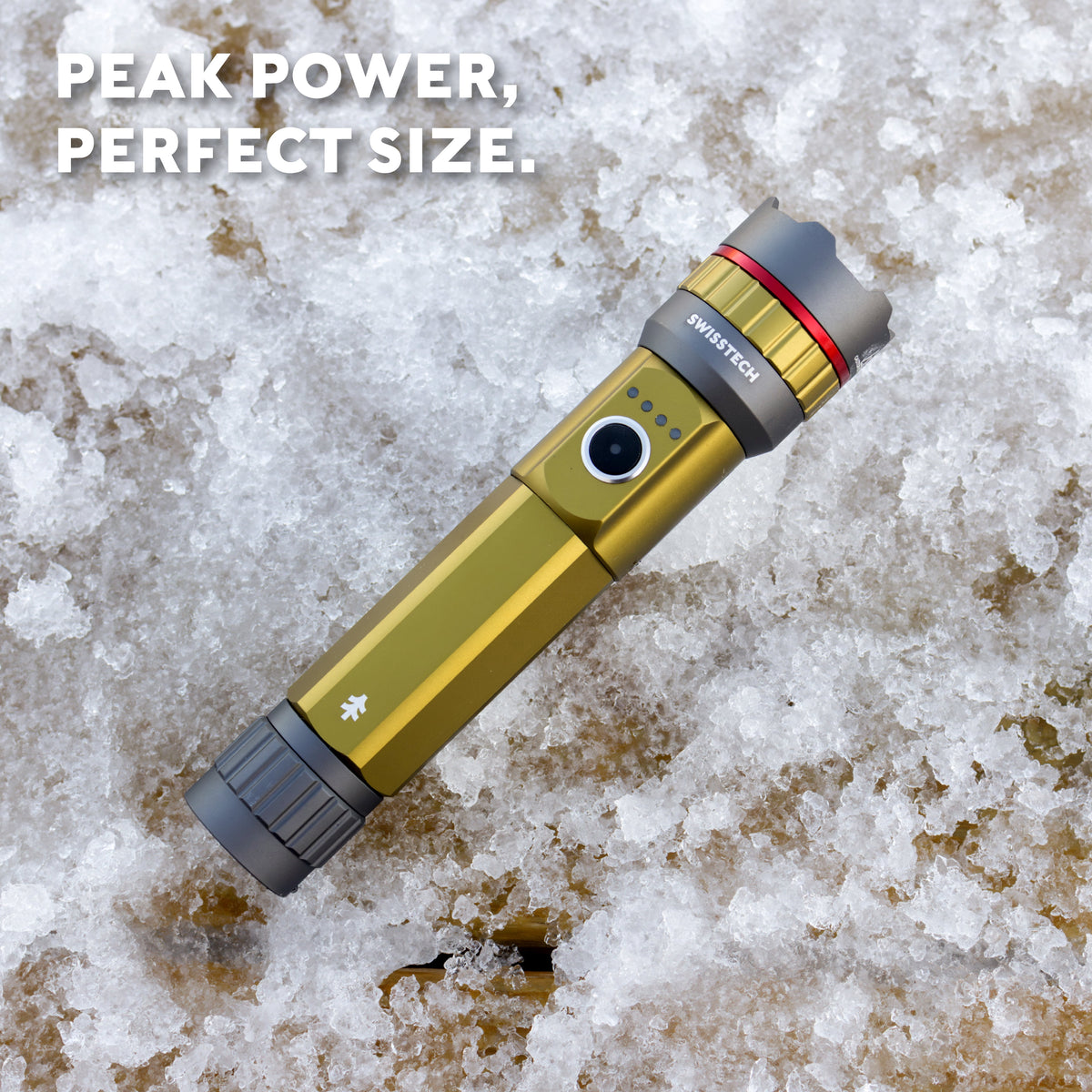 Swiss Tech 5000 Lumen Rechargeable LED Flashlight with IP67 Waterproof Protection and Magnetic Tailcap