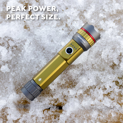 Swiss Tech 5000 Lumen Rechargeable LED Flashlight with IP67 Waterproof Protection and Magnetic Tailcap