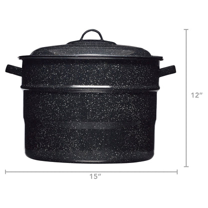 Granite Ware 21.5 Quart Water Bath Canner with Rack for Jam, Salsa and Pickles