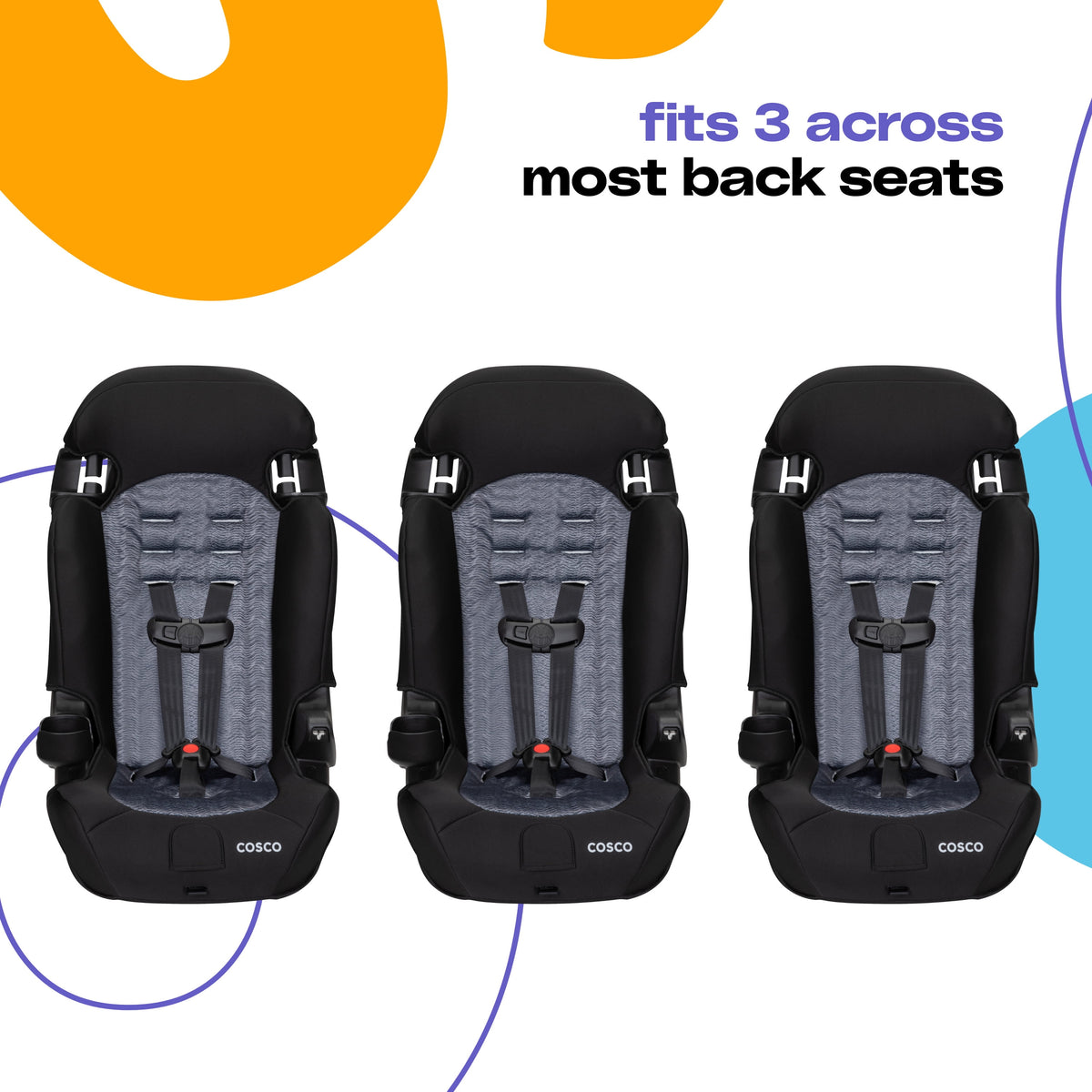 Cosco Kids Finale 2-in-1 Toddler Booster Car Seat, Diamond Daze, Harness Booster Car Seat