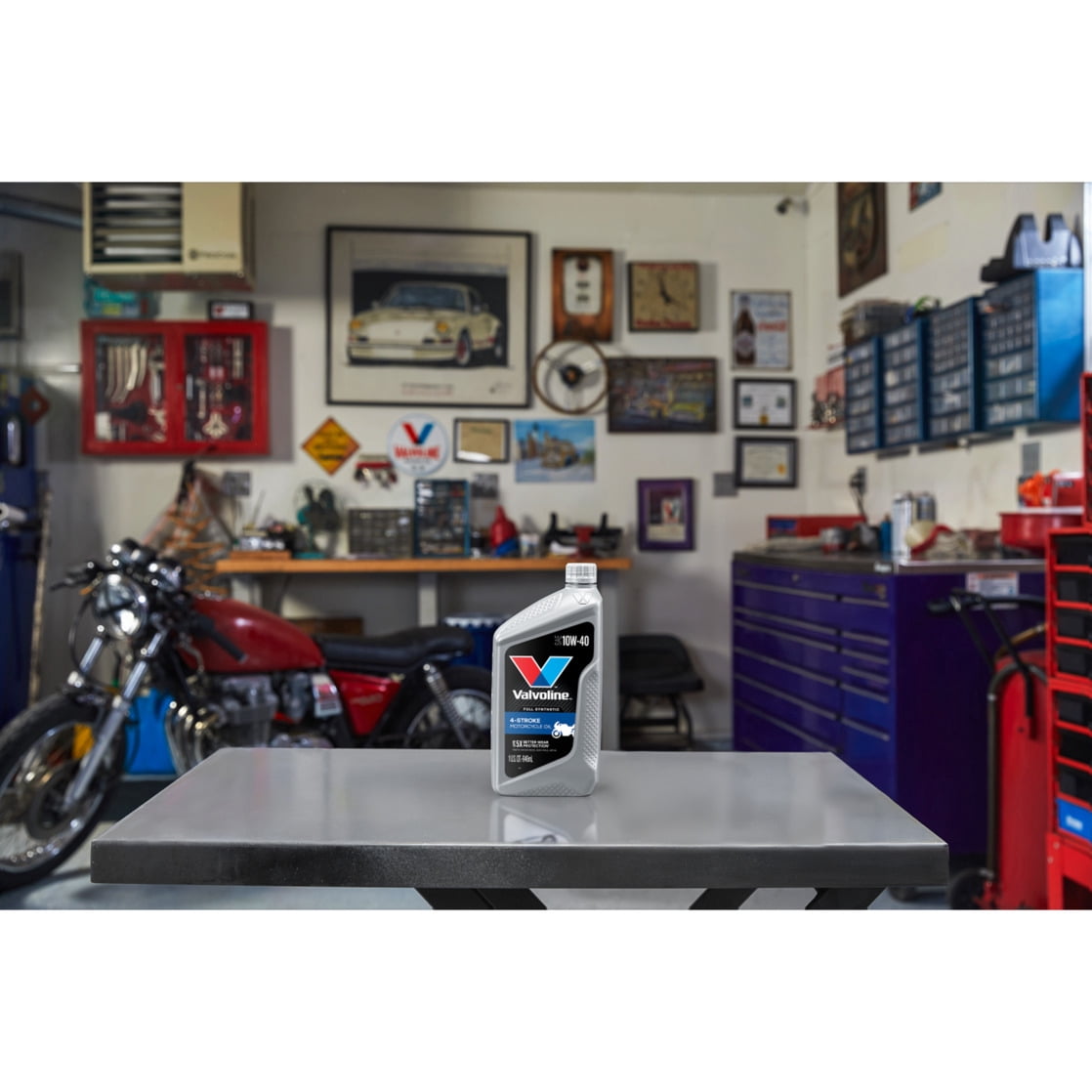 (4 pack) Valvoline 4-Stroke Motorcycle Full Synthetic 10W-40 Motor Oil 1 QT