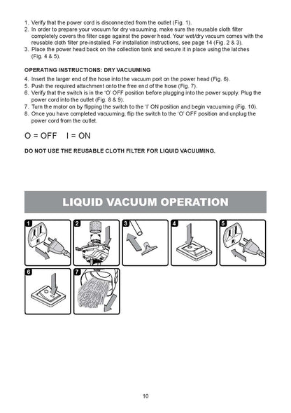 Hyper Tough 1.5gal 2 HP Wet/Dry Vacuum VH105 3502