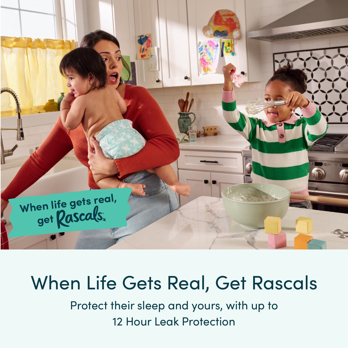 Rascals Premium Absorbent Baby Diapers Size 4, 148 Count