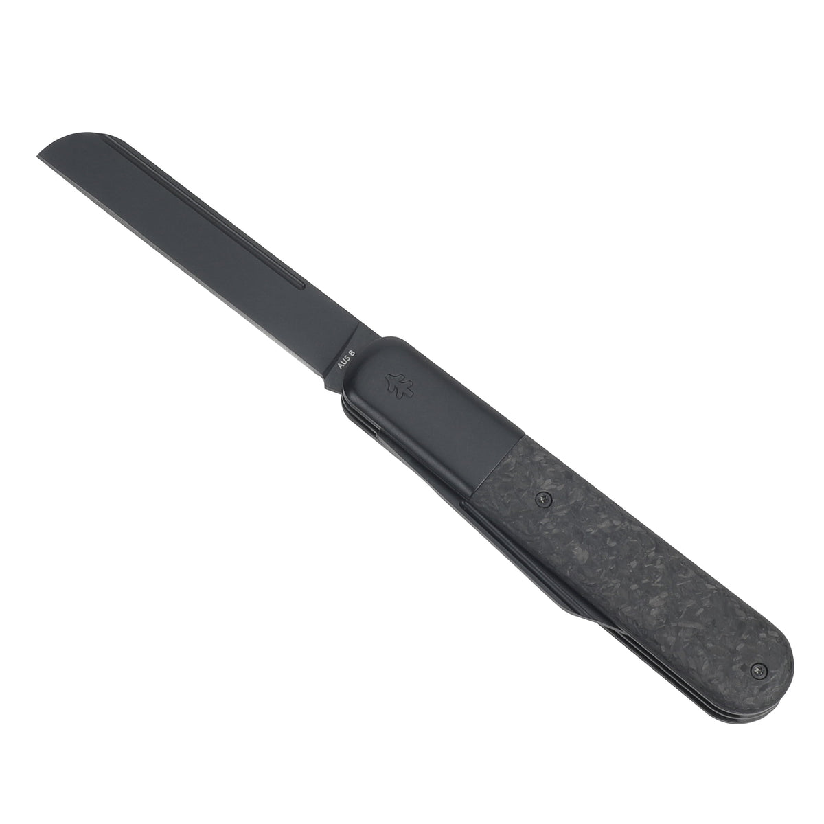 Swiss Tech Barlow Double Bladed Pocket Knife, Trapper, AUS-8, Carbon Fiber Handle, Slip Joint