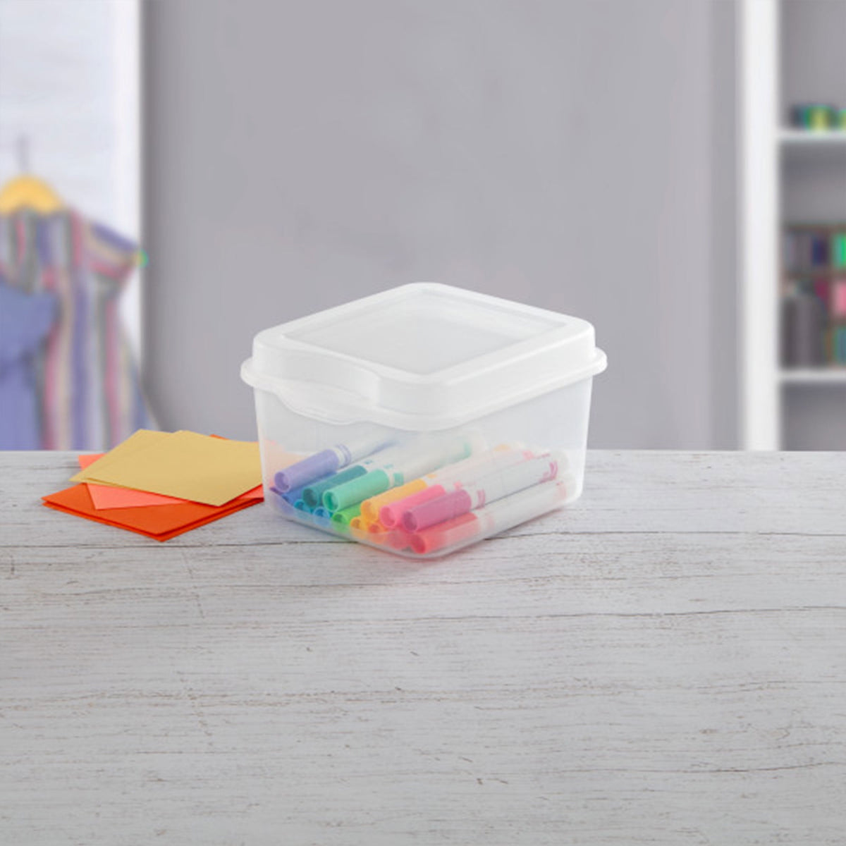 Sterilite Plastic FlipTop Storage Box Container with Latching Lid (12 Pack)