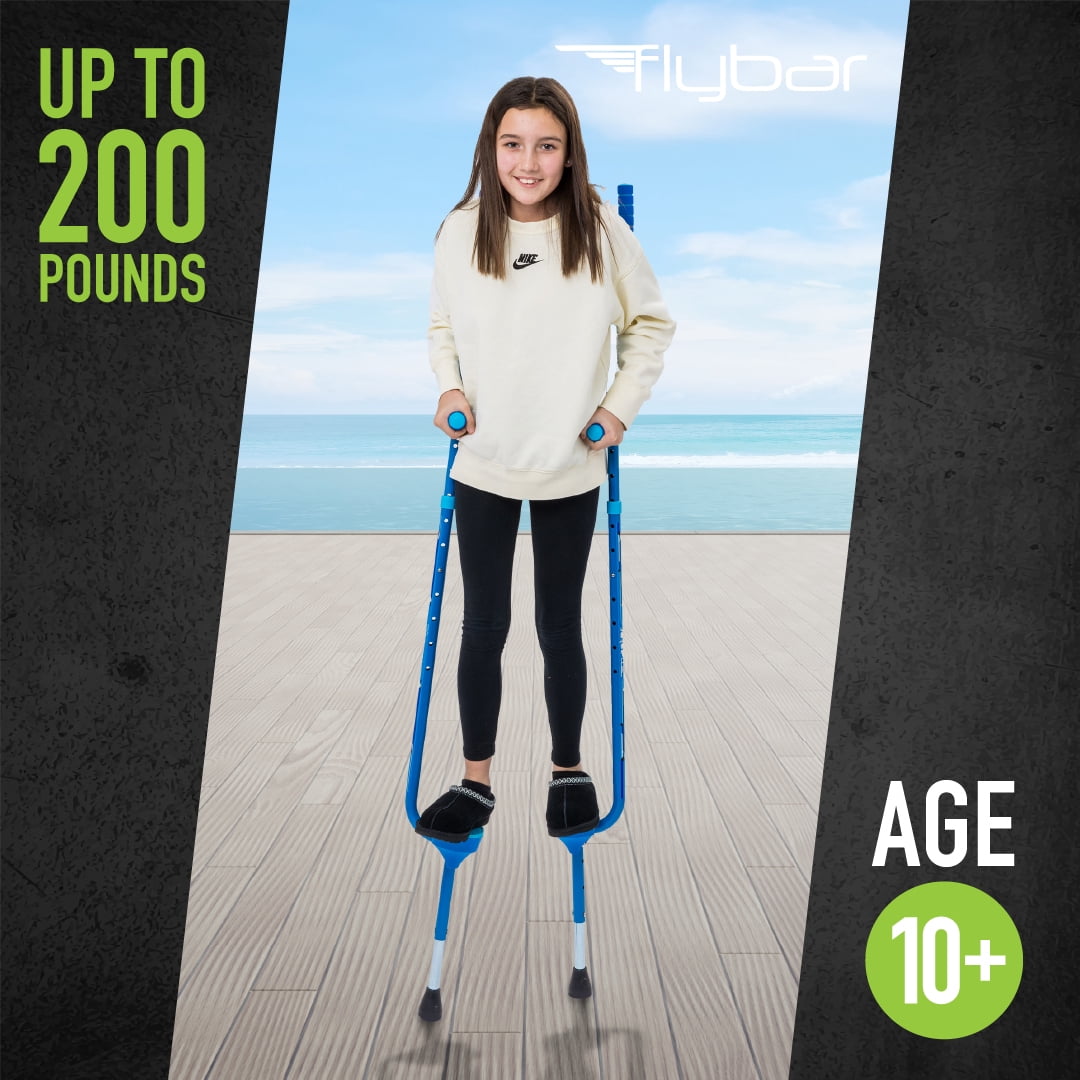 Flybar Master Walking Stilts For Kids Ages 9 & up, Adjustable, up to 200 lbs- Blue