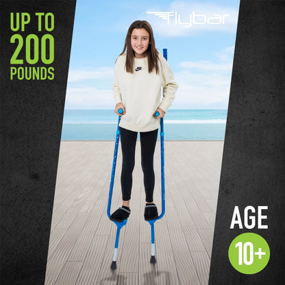 Flybar Master Walking Stilts For Kids Ages 9 & up, Adjustable, up to 200 lbs- Blue