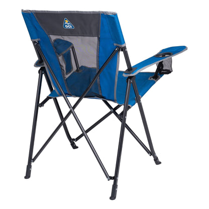 GCI Outdoor Comfort Quad Lightweight Folding Camping Chair with Carry Bag, Heathered Royal