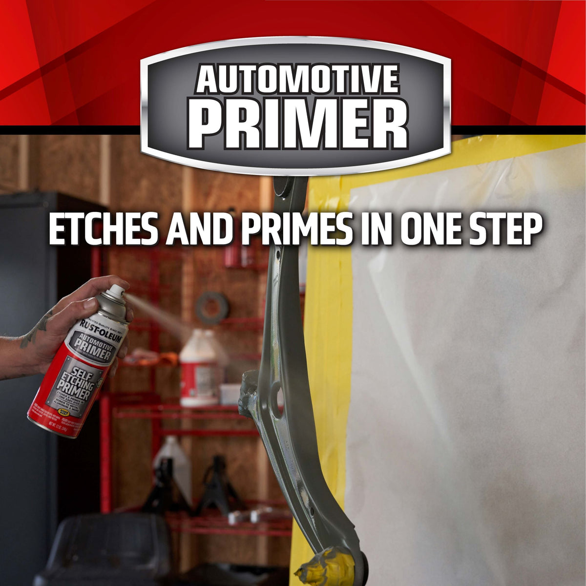 (4 pack) Rust-Oleum Automotive Self Etching Primer Spray, Dark Green, 12 oz