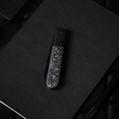 Swiss Tech Barlow Double Bladed Pocket Knife, Trapper, AUS-8, Carbon Fiber Handle, Slip Joint