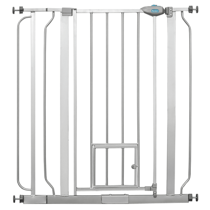 Carlson Extra Tall Walk-Through Pet Gate, Platinum, 36" H x 29"-36.5" L, with 4-inch Extension, Includes Pressure and Wall Mount Kits